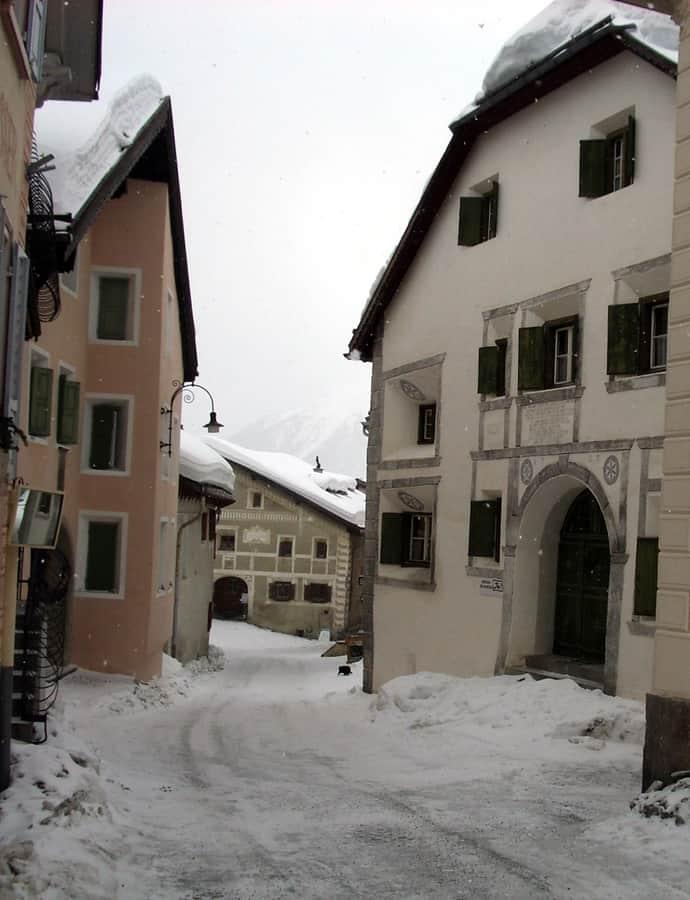 Engadin Houses of Guarda, Guarda, Switzerland