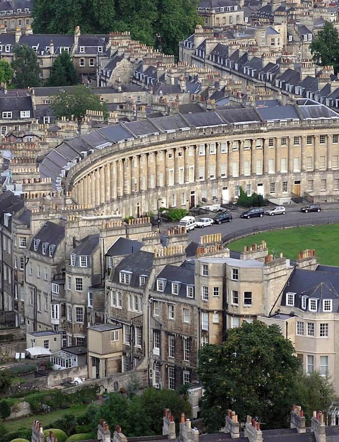 Royal Crescent, Bath, England: an example of Georgian