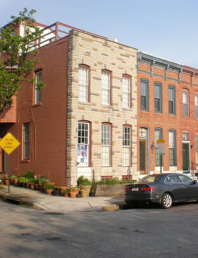Federal Hill rowhouses, Baltimore, Maryland